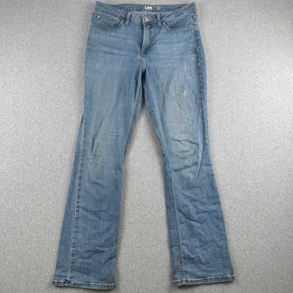 Lee Jeans Womens 10M Regular Fit Bootcut Blue Mid Rise Stretch Denim Good
